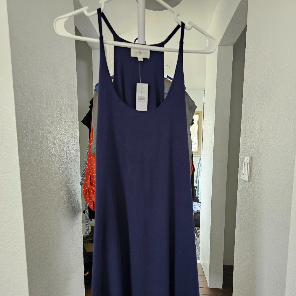 Lou & Grey Navy Blue Sleeveless Slip Dress
